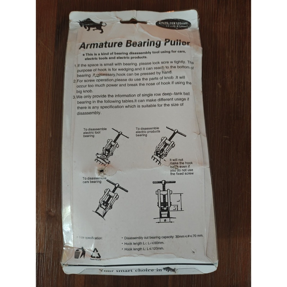 Two Jaws Car Gear Puller Armature Bearing Forging Extractor Removal 70x120mm - Picture 3 of 3